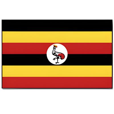Vlag Oeganda - 90 x 150 cm - Oegandese Vlag - Uganda - polyester - supporters Vlag Oeganda - 90 x 150 cm - Oegandese Vlag - Uganda - polyester - supporters