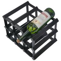 Vinata Olona wijnrek - zwart - 9 flessen - wijnrekken - flessenrek - wijnrek hout metaal - wijnrek staand - wijn rek - - thumbnail