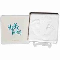 Baby Art Magic Box Square - Babyhand- en voetafdrukset in metalen doos, geboorte- of doopcadeau, essentieel