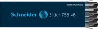 10 Schneider Slider 755 XB balpenvullingen zwart 10 Schneider Slider 755 XB balpenvullingen zwart