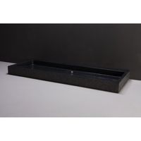 Forzalaqua Palermo Wastafel 100 cm Basalt Gebrand 100,5x51,5x9 cm 1 wasbak 2 kraangaten