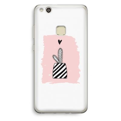 Zwart-wit cactus: Huawei Ascend P10 Lite Transparant Hoesje