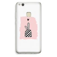 Zwart-wit cactus: Huawei Ascend P10 Lite Transparant Hoesje