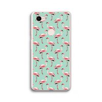 Flamingoprint groen: Google Pixel 3 XL Transparant Hoesje