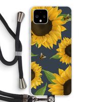 Sunflower and bees: Pixel 4 XL Transparant Hoesje met koord