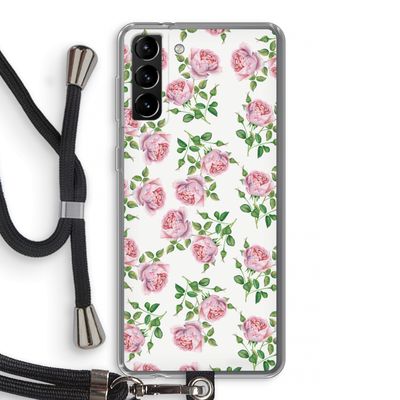 Kleine roosjes: Samsung Galaxy S21 Plus Transparant Hoesje met koord