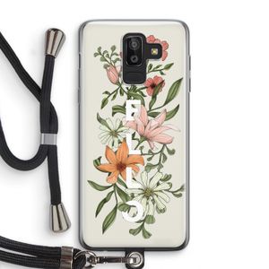Hello bloemen: Samsung Galaxy J8 (2018) Transparant Hoesje met koord