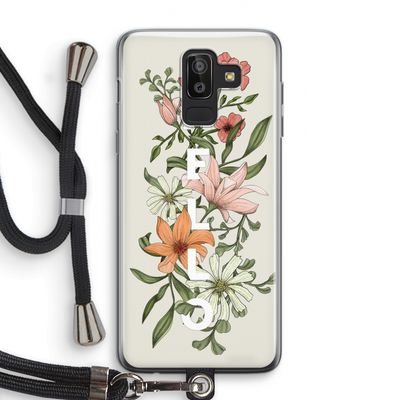 Hello bloemen: Samsung Galaxy J8 (2018) Transparant Hoesje met koord