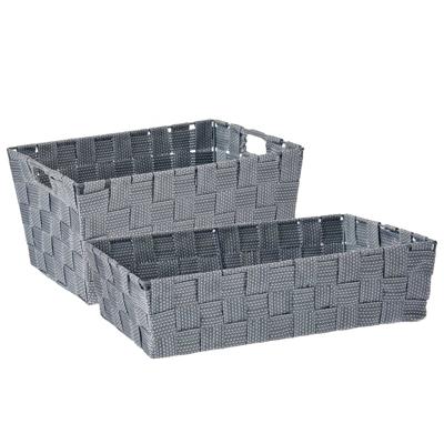 Kipit Badkamer opbergmandjes - Set van 2x - 34 x 21 x 8.5 cm en 30 x 20 x 14 cm