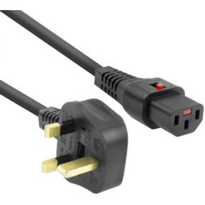 ACT Netsnoer UK male - C13 IEC Lock zwart 2 m, PC980, 5-Pack