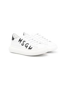 MSGM Kids baskets à logo latéral imprimé - Blanc