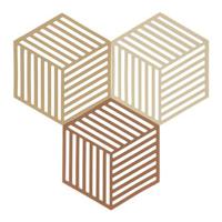 Zone Denmark Hexagon Onderzetter - Set van 3 - Khaki/Warm Sand/Almond