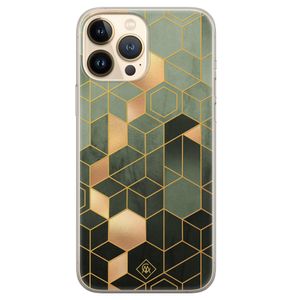 iPhone 13 Pro Max siliconen hoesje - Kubus groen