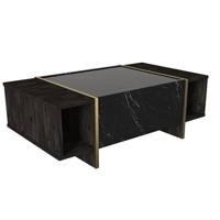 Giga Meubel - Salontafel Zwart|Goud - 104x60x37cm - Melamine