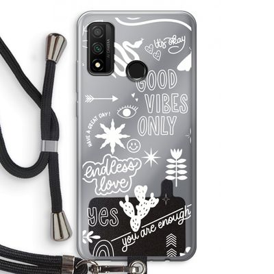 Good vibes: Huawei P Smart (2020) Transparant Hoesje met koord