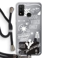 Good vibes: Huawei P Smart (2020) Transparant Hoesje met koord