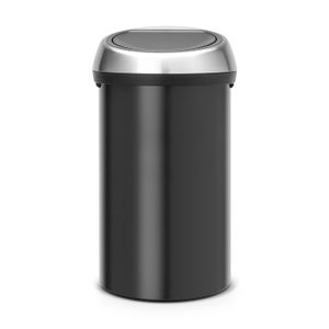 Brabantia Touch Bin afvalemmer 60 liter - Matt Black / Matt Steel Fingerprint Proof