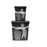 Handig klein afvalbak Afvalemmer containertje 100% BIO recyclable 30.8x25x14 cm organisch afval 11/4.5 liter Grijs - thumbnail