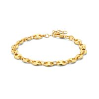 Armband Koffieboon zilver goudkleurig 5,8 mm 19 cm