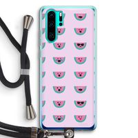 Smiley watermeloenprint: Huawei P30 Pro Transparant Hoesje met koord