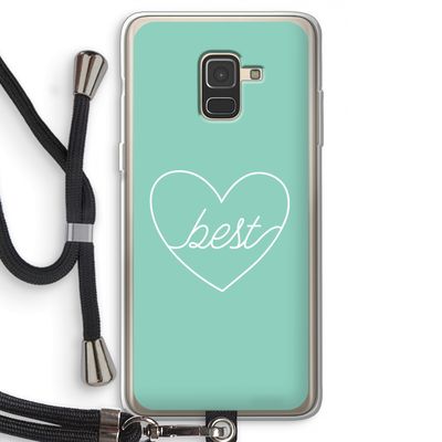 Best heart pastel: Samsung Galaxy A8 (2018) Transparant Hoesje met koord