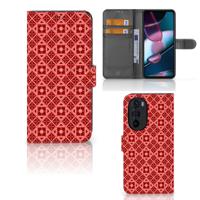 Motorola Edge 30 Pro | Telefoon Hoesje | Batik Rood | Portemonnee hoesje