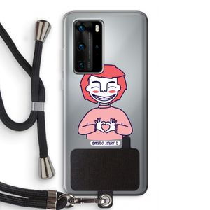Hartje: Huawei P40 Pro Transparant Hoesje met koord