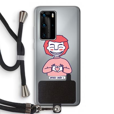 Hartje: Huawei P40 Pro Transparant Hoesje met koord