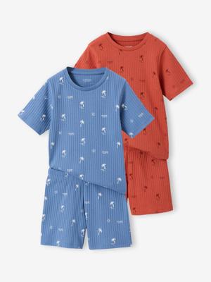 Set van 2 pyjama short voor jongens jeansblauw