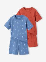 Set van 2 pyjama short voor jongens jeansblauw