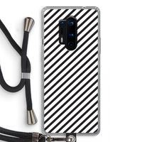 Strepen zwart-wit: OnePlus 8 Pro Transparant Hoesje met koord