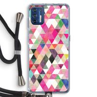 Gekleurde driehoekjes: Motorola Moto G9 Plus Transparant Hoesje met koord