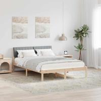 Bedframe Bruin en lichtgrijs 135 x 190 cm Massief grenenhout Bedframe Bruin en lichtgrijs 135 x 190 cm Massief grenenhout