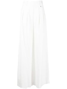 NISSA pantalon évasé à taille haute - Blanc