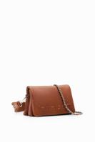 Mini-schoudertas met half logo - BROWN - U