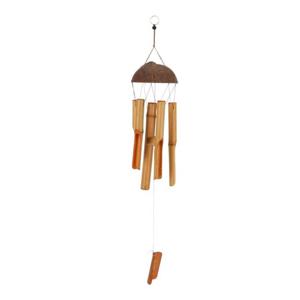 Alma Garden Windgong van bamboe hout - D12 x H60 cm - Tuin/balkon - Windgong