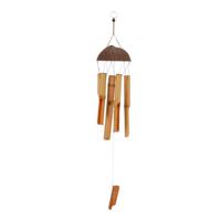 Alma Garden Windgong van bamboe hout - D12 x H60 cm - Tuin/balkon - Windgong