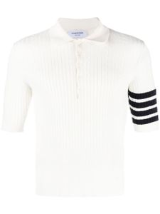 Thom Browne polo nervuré à détail 4 bandes signature - Blanc