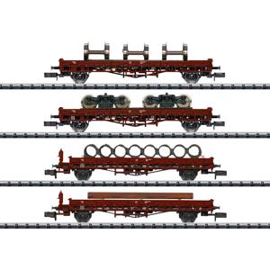 MiniTrix T18707 Lageboordwagen van de DB, MHI 3-delige set