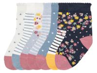 lupilu Peuters meisjes sokken, 7 paar, met bio-katoen (19/22, Patroon/blauw/wit)
