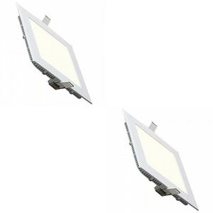 LED Downlight Slim 2 Pack - Inbouw Vierkant 9W - Natuurlijk Wit 4200K - Mat Wit Aluminium - 146mm