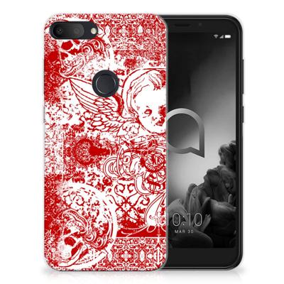 Silicone Back Case Alcatel 1S (2019) Angel Skull Rood
