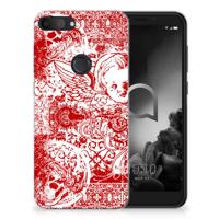 Silicone Back Case Alcatel 1S (2019) Angel Skull Rood
