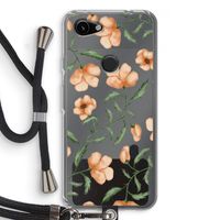 Peachy flowers: Pixel 3a Transparant Hoesje met koord
