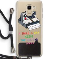 Smile: Samsung Galaxy J6 (2018) Transparant Hoesje met koord Smile: Samsung Galaxy J6 (2018) Transparant Hoesje met koord