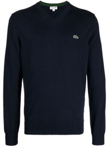 Lacoste sweat en coton à patch logo - Bleu