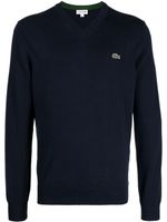 Lacoste sweat en coton à patch logo - Bleu - thumbnail