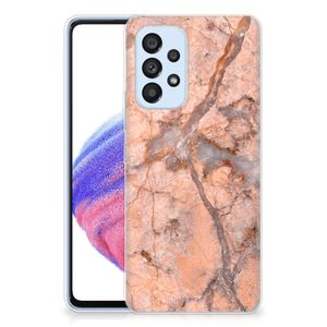 Samsung Galaxy A53 5G TPU Siliconen Hoesje Marmer Oranje