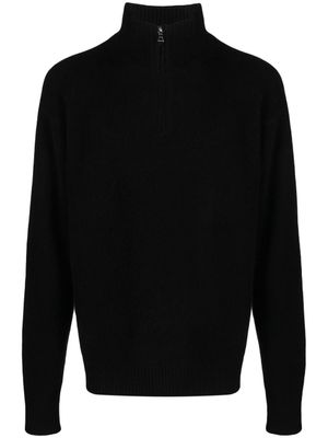 The Elder Statesman pull en cachemire à col zippé - Noir
