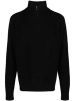 The Elder Statesman pull en cachemire à col zippé - Noir